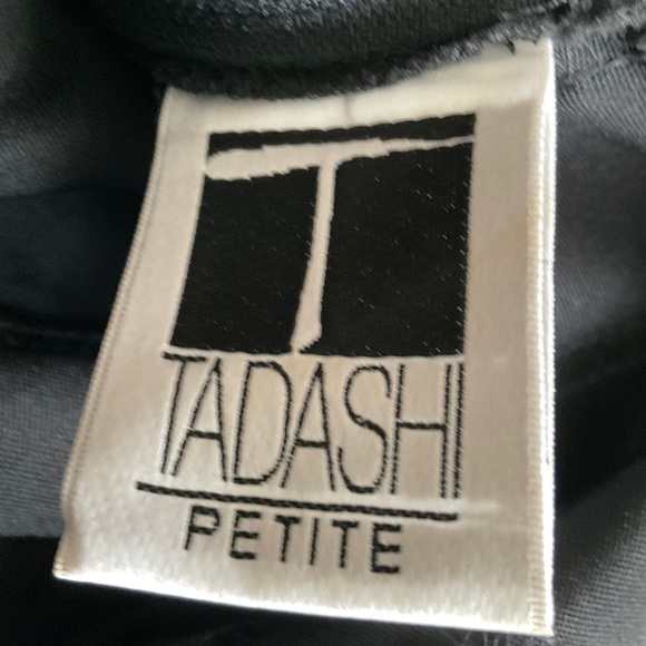 Tadashi Black Sheer Mesh Jersey Maxi Dress Size PM - Picture 9 of 10